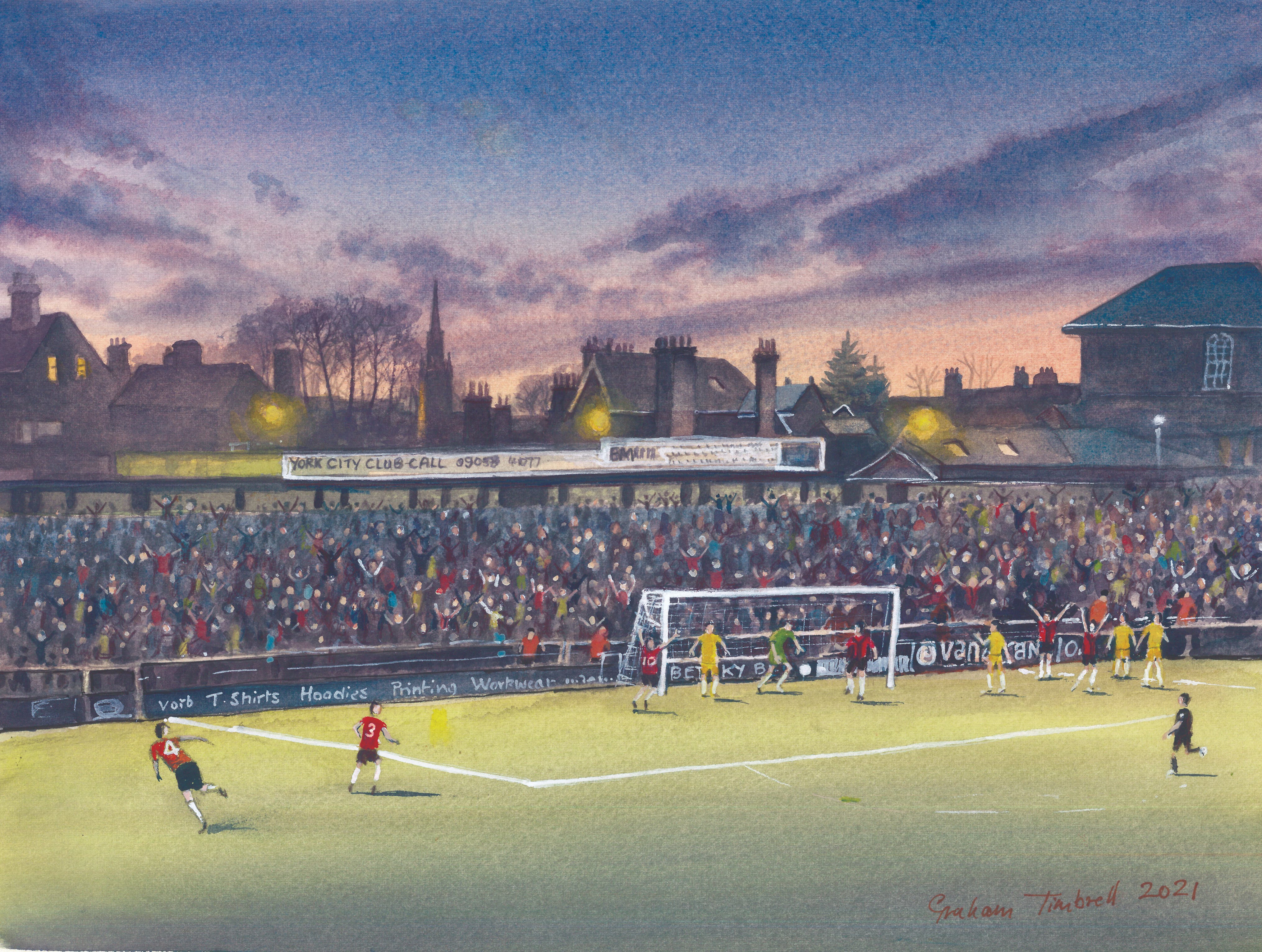 'As the Lights Go Down on Bootham Crescent' Print - Online Exclusive